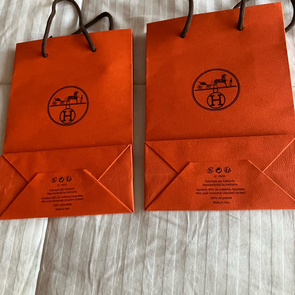 Hermès Orange Shopping Bags Set🔥🔥🔥